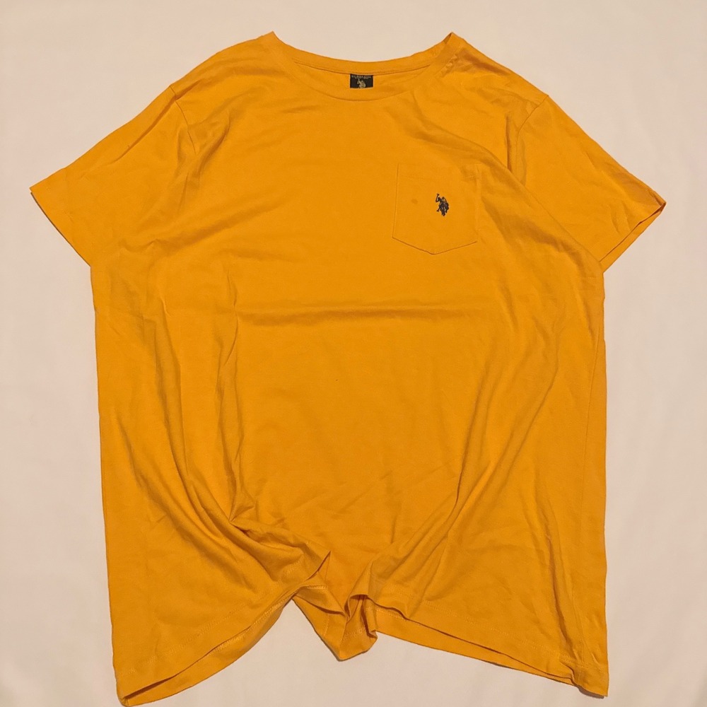 U.S. Polo Assn. Pocket T-Shirt Mens XL Yellow Short Sleeve Embroidered Logo